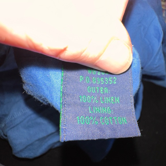 Boden size 12 blue linen skirt with pleats Attached cotton slip VGUC.raw edges - Picture 4 of 9